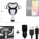 Car holder air vent mount for Vivo Y03t cell phone mount