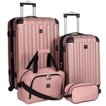 Travelers Club Midtown Hardside 4-Piece Luggage Travel Set, Rose Gold, 4-Piece Set, Midtown Hardside 4-Piece Luggage Travel Set