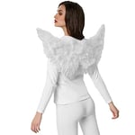 dressforfun 303398 Ailes d´Ange Adulte Accessoire Déguisement Plumes Style Elégant 77 X 37 cm Blanc