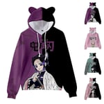 Unisex Demon Slayer Tryckt Hoodie Sweatshirt Casual Pullover Kattöron Huvad Tröja Toppar Lila L Purple