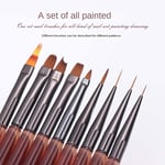 9Pcs/set Drawing Flower Line Grid Nail Drawing Brushes Set  Lady/Girls