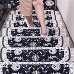 JJTXSQSMQM Stair Mat 4Pcs European Stair Mats Step Mats Glue Free Self Adhesive Stair Carpet Solid Wood Non Slip Mats