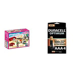 Playmobil - Salon avec Cheminée - 70207 + Duracell - Nouveau Piles alcalines AAA Optimum, 1.5 V LR03 MX2400, Paquet de 4