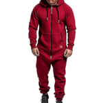 Jumpsuit för män One Piece Wine Red