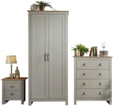 GFW Lancaster 3 Piece 2 Door Wardrobe Set - Grey & Oak