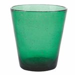 Villa d’Este Home Tivoli Lot de 6 verres à eau vert bouteille 330 ml en pâte de verre soufflé, Cancun Satin