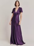 Ghost Delphine Bias Cut Satin Maxi Dress