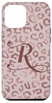 Coque pour iPhone 12 Pro Max Letter R Initial Leopard Rose Pink Cheetah Monogram