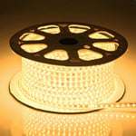 5 m. vattentät LED strip (Type Q) - 230V, IP67, 120 LED, 6W per. meter - Kulör : Varm