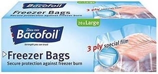 Bacofoil 20 Freezer Bags Large 6 litre 29x47cm