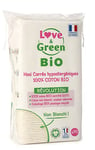 Love & Green Cotons Maxi Carrés Hypoallergéniques - change et toilette bébé - Non Blanchis et 100% Bio x70 - Fabriqués en France