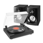 Vinyl Record Player Deck with SHF404B Bookshelf Stereo Speakers - RP340