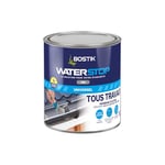 Bostik Membrane d'Étanchéité Waterstop – Jointe, Colle, Rebouche – Réparation de Fuites, Infiltrations, Fissures – Tous Matériaux – Directe Sans Primaire – MS Polymère – Gris – Pot 1 kg