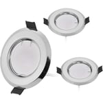 Set med 3 ultratunna infällda LED-strålkastare med 3x5w dimbar glödlampa 220v spotmodul, 55mm hål, dimbar, varmvit 3000k, 120 strålvinkel