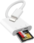 Lecteur de Carte SD pour iPhone iPad, 3 en 1 Adaptateur de Carte SD, Lecteur de Carte mémoire pour iphone avec Double Fente pour Micro SD/SD, Adaptateur de Carte mémoire