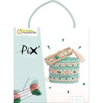 Avenue Mandarine KC129C - Kit broderie enfant Pix Trésor - 2 Bracelets- À partir de 6 ans - BLEU