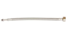 SOMATHERM FOR YOU, Flexible sanitaire 300mm DN8 - Prolongateur M 10/100 avec écrou tournant 3/8" - Tuyau EPDM tressé acier inox - Raccords laiton nickelé - Norme ACS, certifié QB