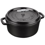 Staub Buster+Punch rund gryta 24 cm, stålknopp