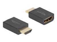 Delock - Hög Hastighet - Hdmi-Adapter Med Ethernet - Hdmi Hane Till Hdmi Hona - Svart - 8K60 Hz (7680 X 4320) Stöd, Ethernet-Stöd