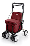 Carlett - Comfort Assist Lett900P | Chariot de Courses Pliable | avec 4 Roues | Produit Médical Classe I | Homologué | Sac Amovible 38L/15kg | Plateau Porte-Objets | Rouge