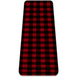 Tapis de Yoga Antiderapant - Plaid rouge noir transparent - Tapis De Sol Gym Epais et Transportable avec Sangle Yoga Mat pour Sport Maison,Fitness,Gymnastique et Musculation Maison - Matériau TPE