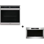 WHIRLPOOL - AKZM9019IX - Four multifonction - 73L - Pyrolyse - A+ - Inox +  Micro-ondes encastrable - 22L - 750W - Gris