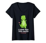 Womens I Love You So Very Dinosaur T-Rex Dinosaur Valentine's Day V-Neck T-Shirt