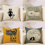 Cartoon Cat Pillow Case Sofa Waist Throw Cushion Cover Home Deco A