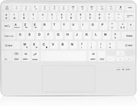 Bluetooth Clavier avec Touchpad pour iPad/iPad Pro/iPad Air/Samsung Tablet/Huawei/Lenovo,AZERTY Clavier avec Pavé Tactile Compatible iOS/Windows/Android,Blanc(Q893)