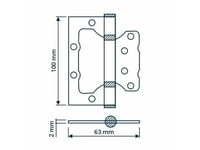 Hushållets Gångjärn Dörr 100X63x2mm Ålad Mässing