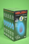 5 PACK Bush Blank VHS Cassettes X5 VHS Tapes E180 3hrs New & Sealed 75B