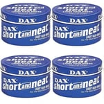 4x DAX Wax Blue Short And Neat Light Hair Dress 99g Tin Light Hold Medium shine