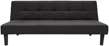 Habitat Patsy Faux Leather 2 Seater Clic Clac Sofa Bed-Black Black