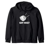 Cute Rice Design For Men Women White Food Cooker Rice Lover Zip Hoodie