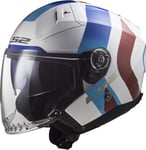 LS2, Casque Jet Moto Infinity II Special Gloss White Blue, XS