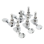 Small Square Fully Enclosed Locking Tuners 3L 3R Tuning Pegs Guitar (Silver TPA