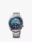 Seiko SRPK01K1 Men's Prospex Great Blue Turtle Scuba PADI Special Edition Bracelet Strap Watch, Blue/Silver