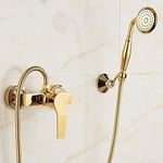 Robinet Moderne en Laiton Massif sans Plomb u0026 Robinet mélangeur en céramique Robinet cascarobinet Douche dorée Petit Ensemble Douche Robinet Salle Bain Chaud et Froid à poignée Unique