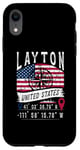 Coque pour iPhone XR Layton Drapeau des États-Unis Coordonnées GPS Layton