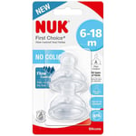 NUK First Choice+ Teats for Baby Bottles Size 2 Orthodontic, 2 Count - 10721329