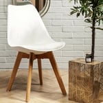 The Home Deco Factory - Chaise Scandinave Avec Coussin Blanche Home Deco Factory