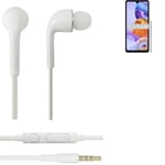 Earphones pour LG Electronics K71 in ear headset stereo blanc