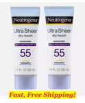 Neutrogena Ultra Sheer Dry-Touch Sunscreen SPF 55 - 2 PACKS LOT - Exp Sep 24