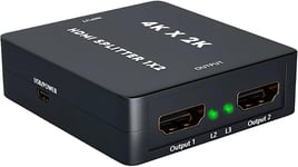 Splitter Hdmi 4K, Hdmi Switch Répartiteur Hdmi 1 Entrée 2 Sorties Affichage Simultané, Dupliquer Uniquement 4K@30Hz 3D 1080P, Pour Xbox Ps3 Ps4 Lecteur Roku Blu-Ray Hdtv Et Plus Appareil