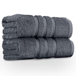 GC GAVENO CAVAILIA Large Towels Bath Sheet 2 Pack - 100% Egyptian Cotton Towels Jumbo Bath Sheet - Highly Water Absorbent & Quick Dry Extra Large Towels - Easycare & Durable - Charcoal