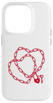 iPhone 14 Pro Cute Womens Intertwined Heart Chain Love Lock Valentine' Day Case