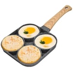 Äggpanna, Non-Stick Pancake Pan Äggpanna med Stekpanna med 4 Hål Stekt Ägg Pancake Maker för Induktion SQBB