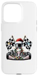 Coque pour iPhone 15 Pro Max Chapeau de Noël Go Kart Racing Karting Racer