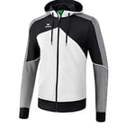 Erima Premium One 2.0 Veste d'entraînement avec Capuche Homme, Blanc/Noir/Blanc, FR : XL (Taille Fabricant : XL)