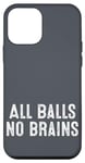 iPhone 12 mini Funny Adult Humor Shirt All Balls No Brains Case